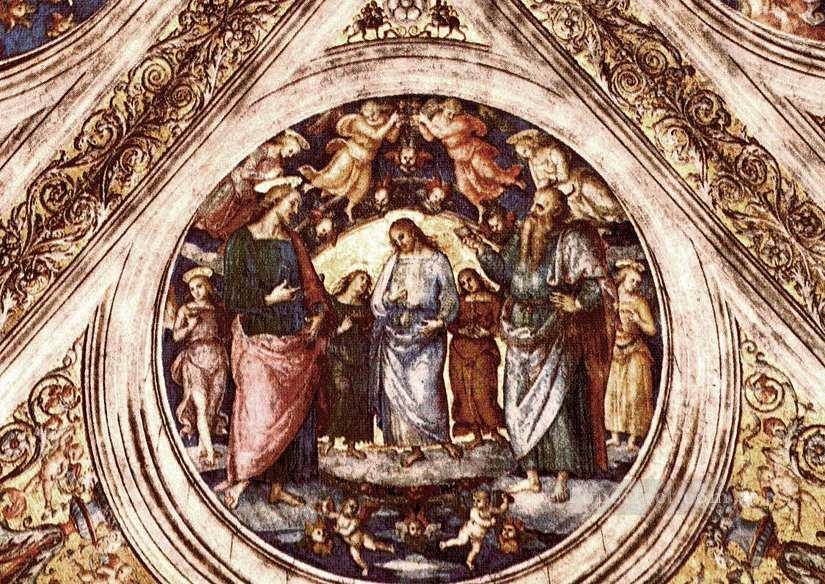 洗礼者と老人に扮した悪魔の間のキリスト 15078年 ルネサンス ピエトロ・ペルジーノ油絵